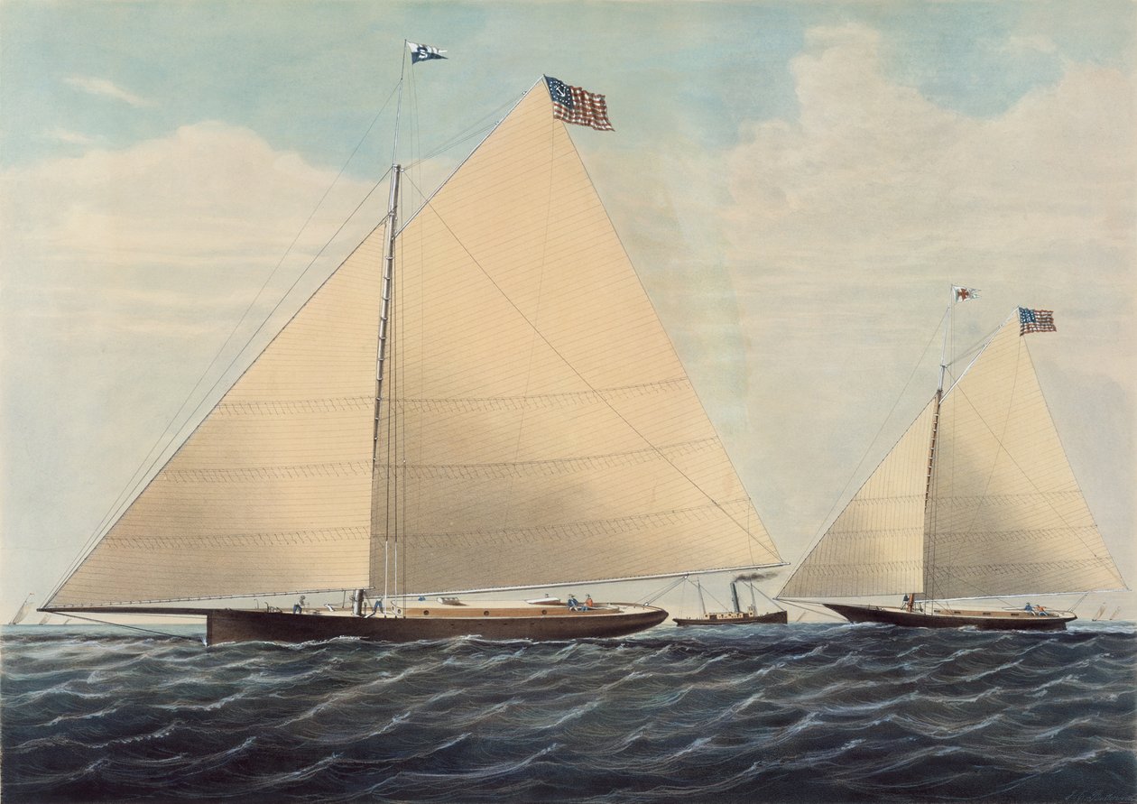 费城的飞毛腿游艇 - 由Robert L. Stevens, Esq.制作，1855年。 作者 纳撒尼尔·卡里尔（Nathaniel Currier）