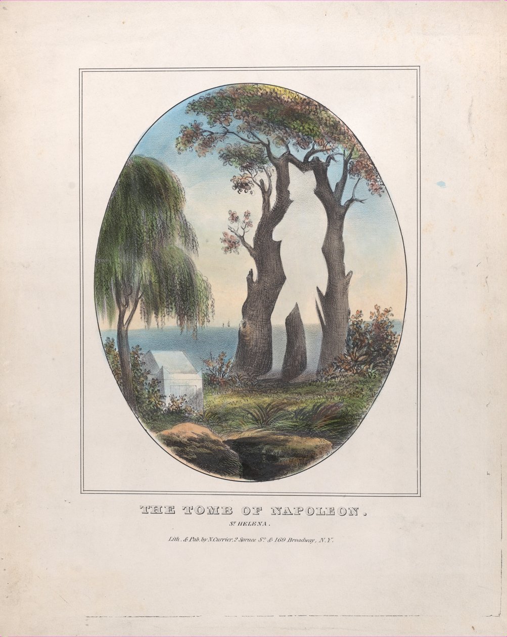 拿破仑之墓，1833-88。，1833-88。 作者 纳撒尼尔·卡里尔（Nathaniel Currier）