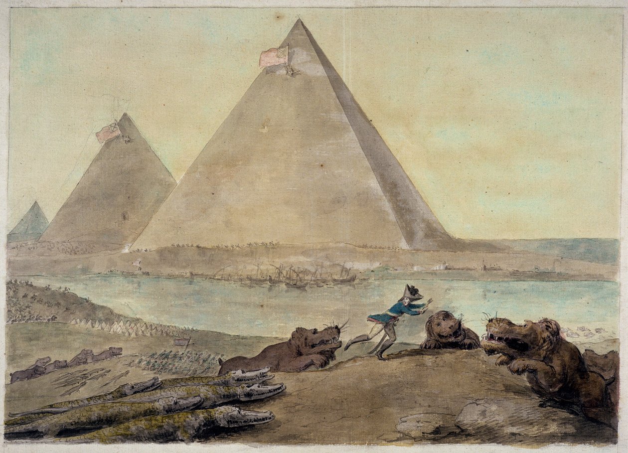 尼罗河战役后的拿破仑，c.1798-99（黑色墨水和纸张上的石墨） 作者 纳撒尼尔舞蹈荷兰