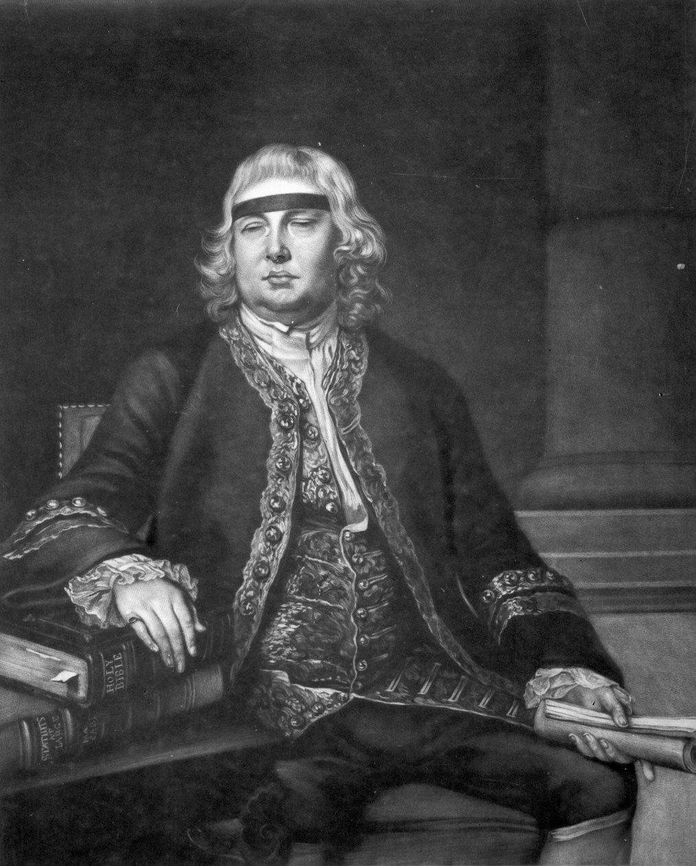 约翰菲尔丁爵士，由詹姆斯麦卡德尔雕刻 作者 纳撒尼尔·霍恩（Nathaniel Hone）