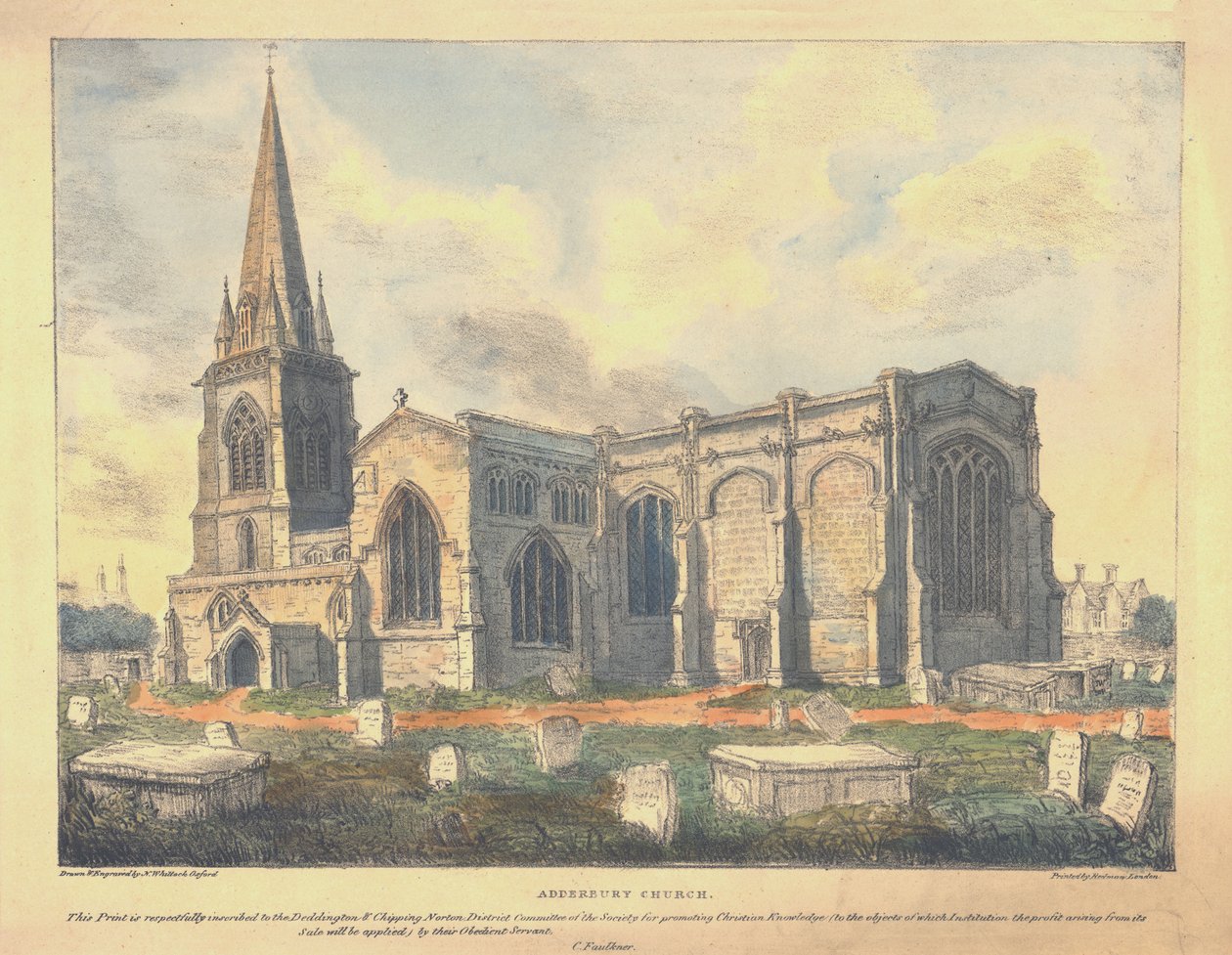 阿德伯里教堂（Adderbury Church），建于1830年。 作者 纳撒尼尔·惠特克