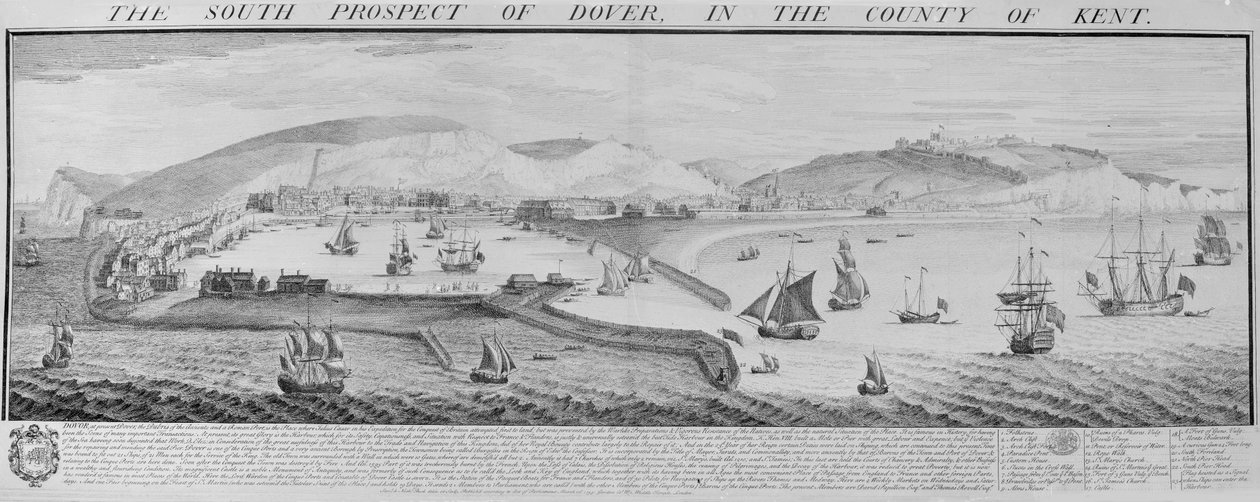 The South Prospect of Dover in the County of Kent 作者 纳撒尼尔和塞缪尔巴克