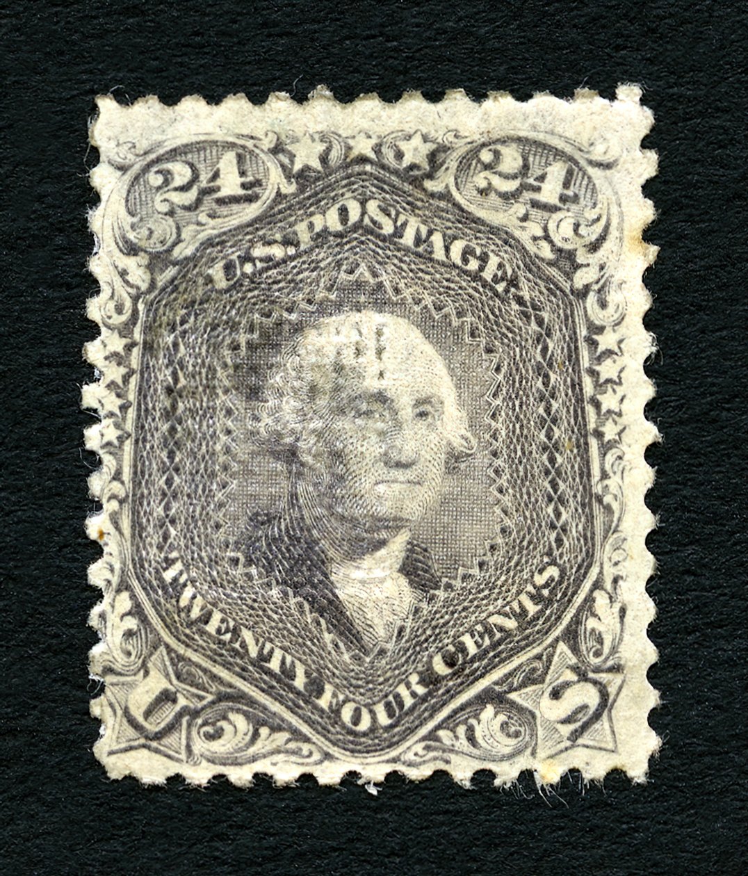 24c 华盛顿-F-格里尔单，1867年。 作者 国家银行票据公司