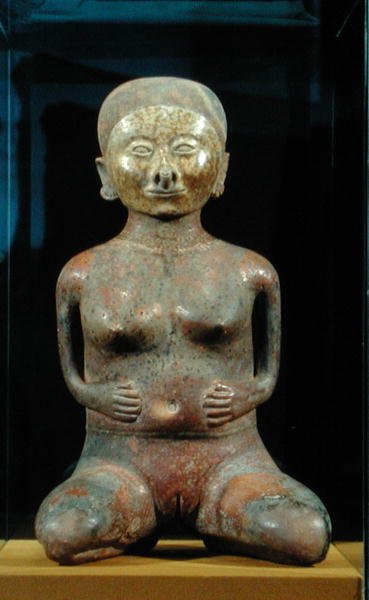 来自墨西哥纳亚里特的女性雕像，公元前300年 - 公元500年（陶瓷）（另见187608） 作者 纳亚里特