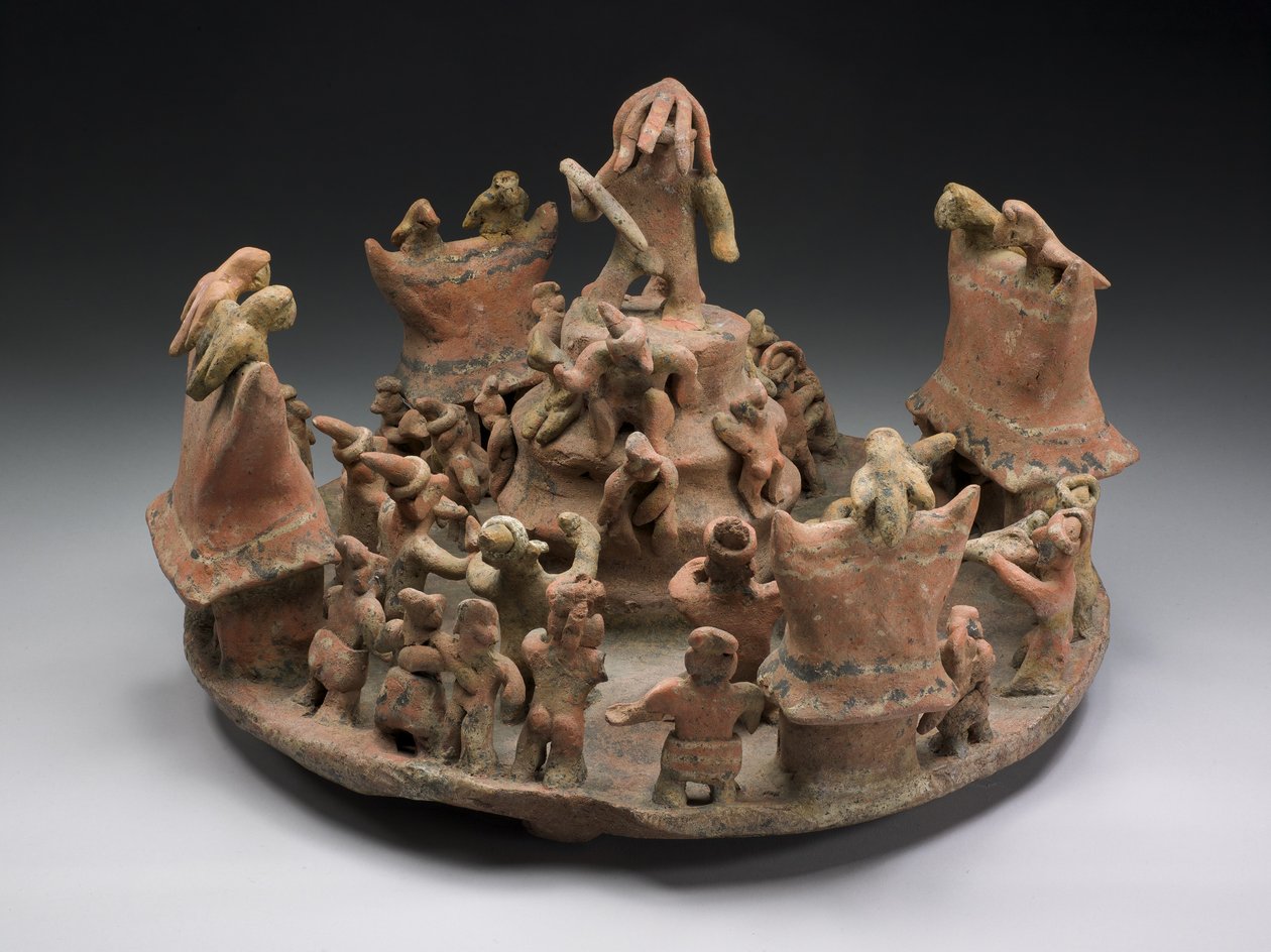 描述礼节中心的模型，AD 100-800（陶瓷和颜料） 作者 纳亚里特文化