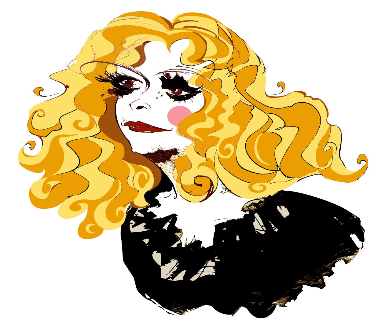 Alison Goldfrapp，英国流行歌手，彩色漫画，2010年由Neale Osborne创作 作者 尼尔·奥斯本