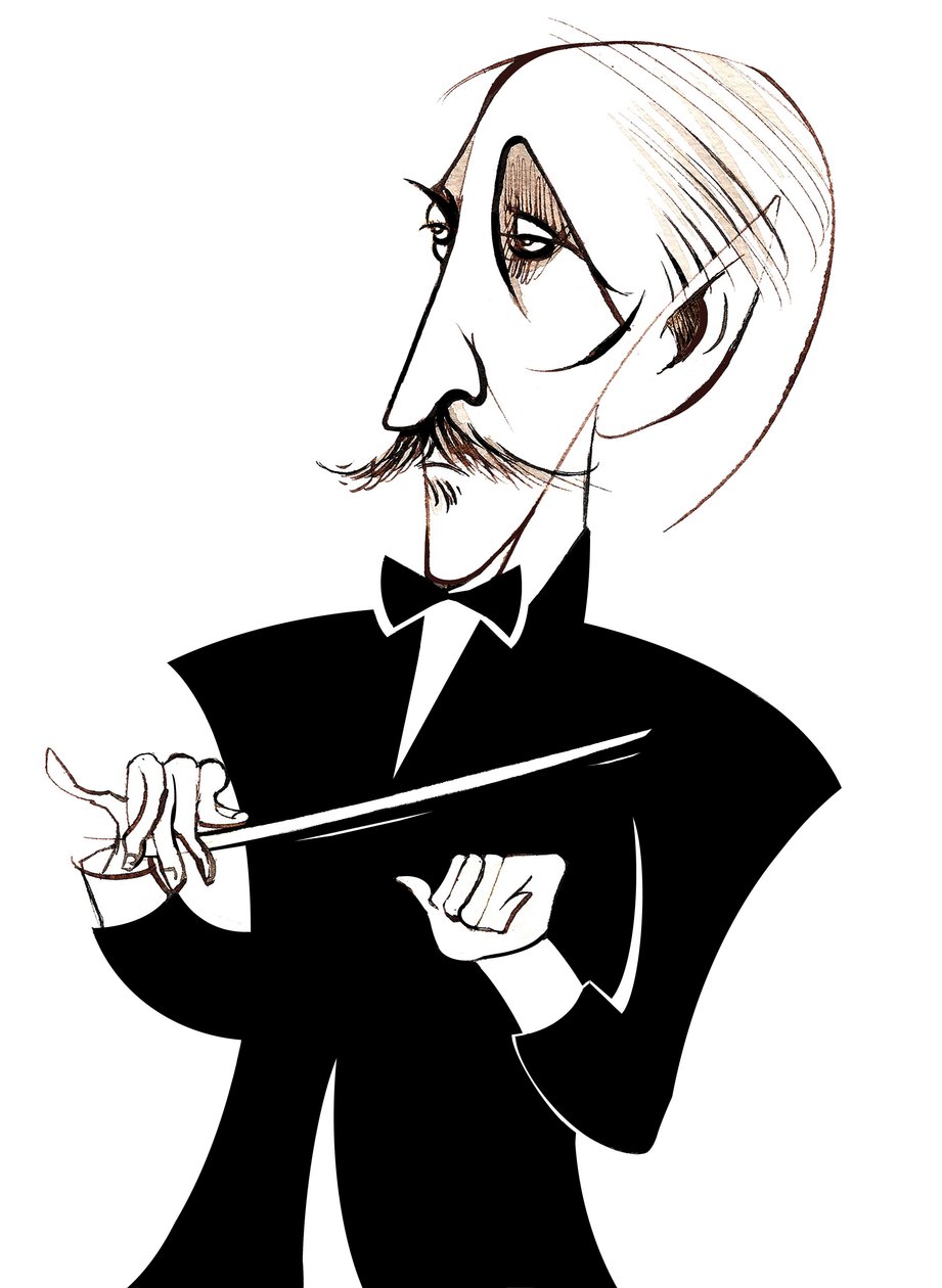 Arturo Toscanini，意大利指挥，（1867年至1957年）漫画 作者 尼尔·奥斯本