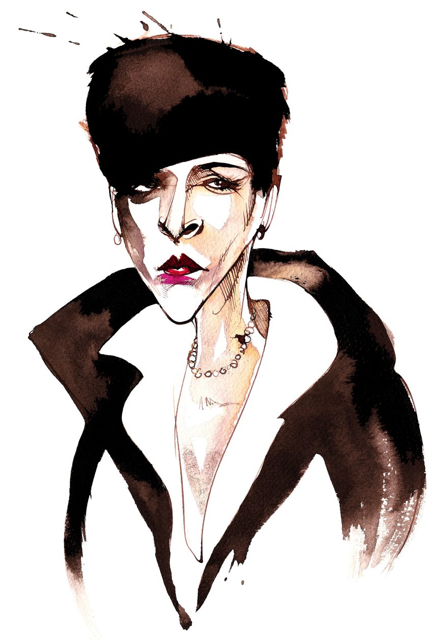 Djuna Barnes，有影响力的美国现代主义作家和艺术家; caricatureDB：1892年6月12日 -  1982年6月18日 作者 尼尔·奥斯本