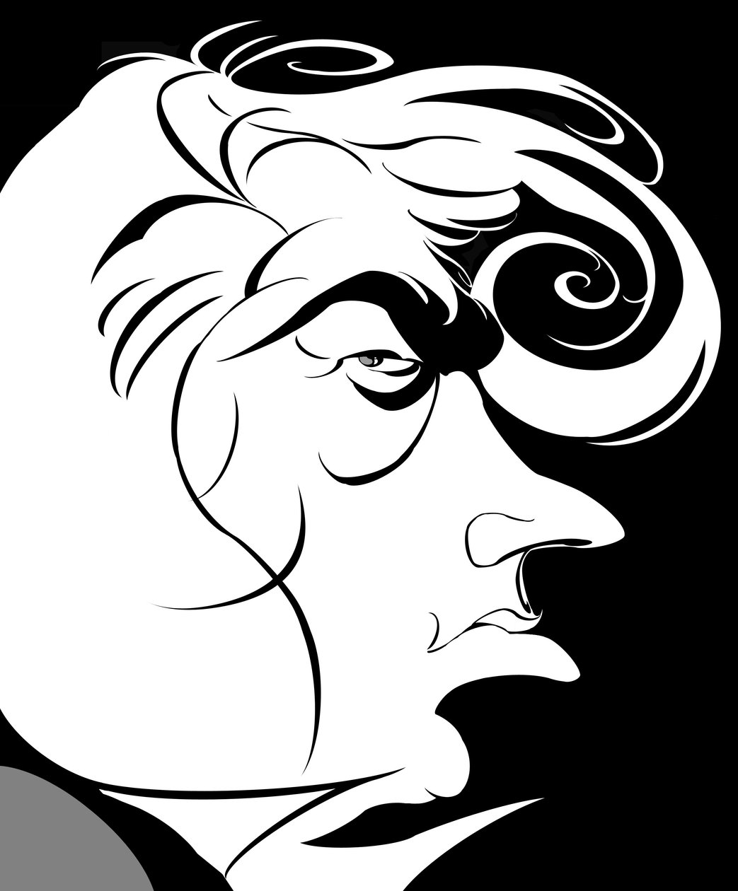 Dmitri Hvorostovsky  - 俄罗斯歌剧演唱家漫画（男中音） 作者 尼尔·奥斯本