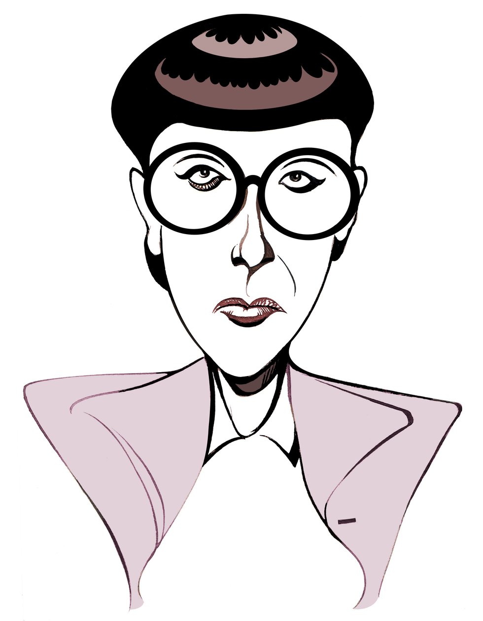 Edith Head美国服装设计师（1907-1981），戴着眼镜漫画 作者 尼尔·奥斯本