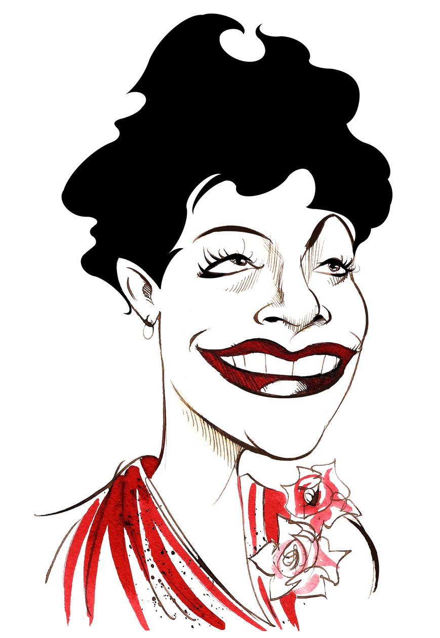 Ella Fitzgerald，美国爵士乐歌手，（1917-1996）漫画 作者 尼尔·奥斯本