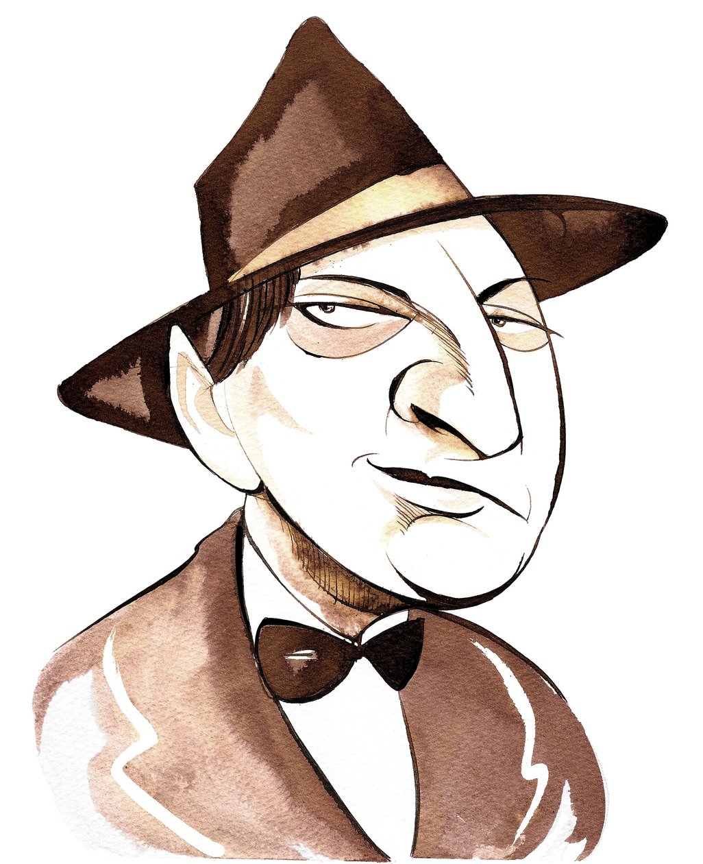 Erich Wolfgang Korngold，奥地利出生的作曲家和指挥家，（1897-1957）漫画 作者 尼尔·奥斯本