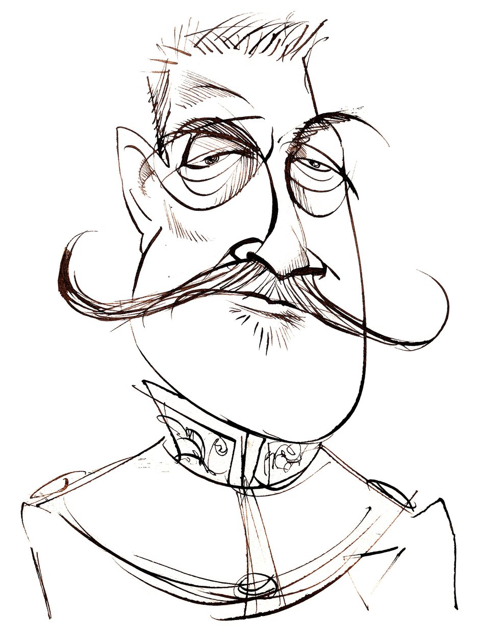 Ferdinand Foch -French Marshall（1851-1929）;漫画 作者 尼尔·奥斯本