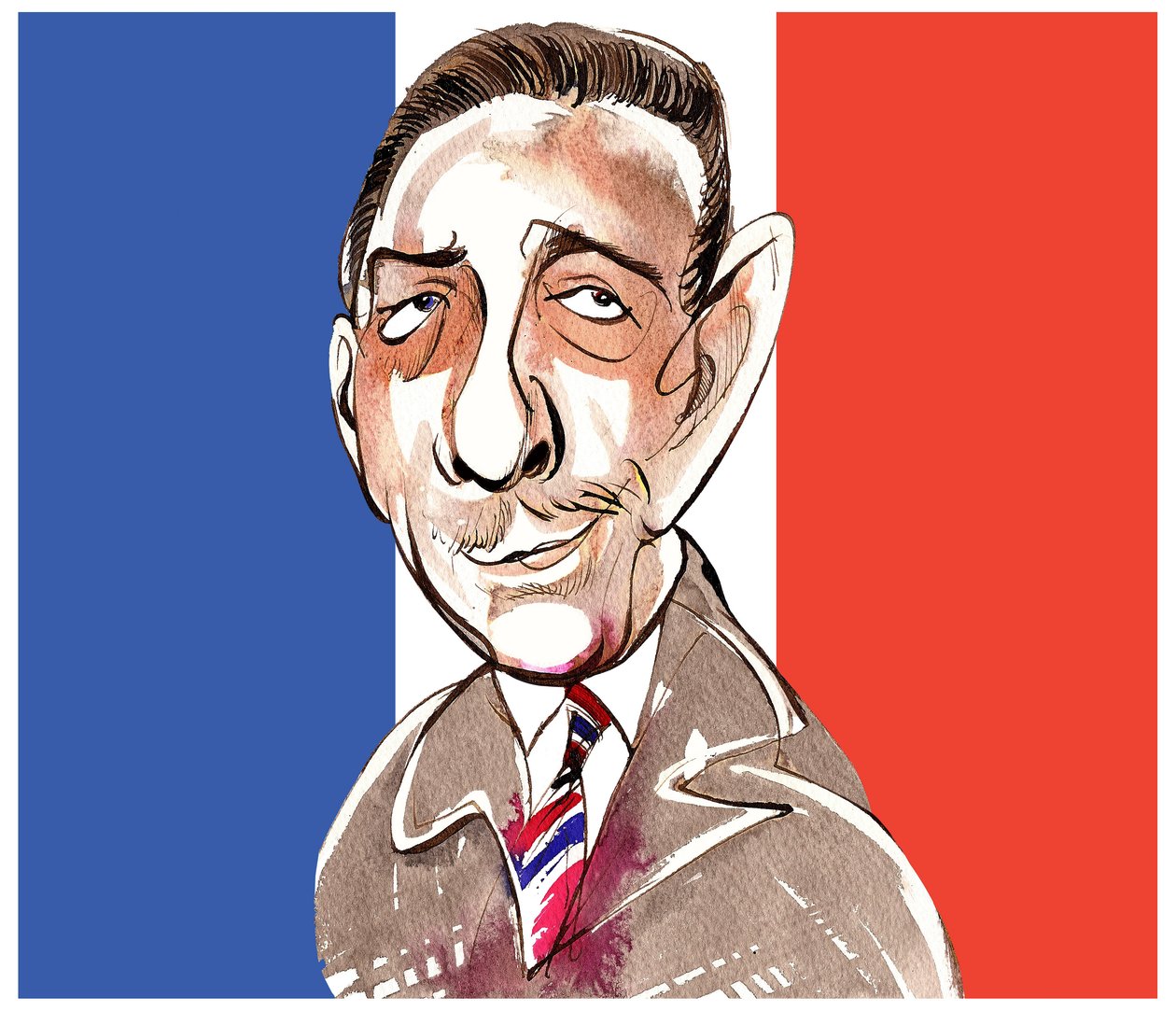 Francis Poulenc  - 法国作曲家漫画，1899-1963 作者 尼尔·奥斯本