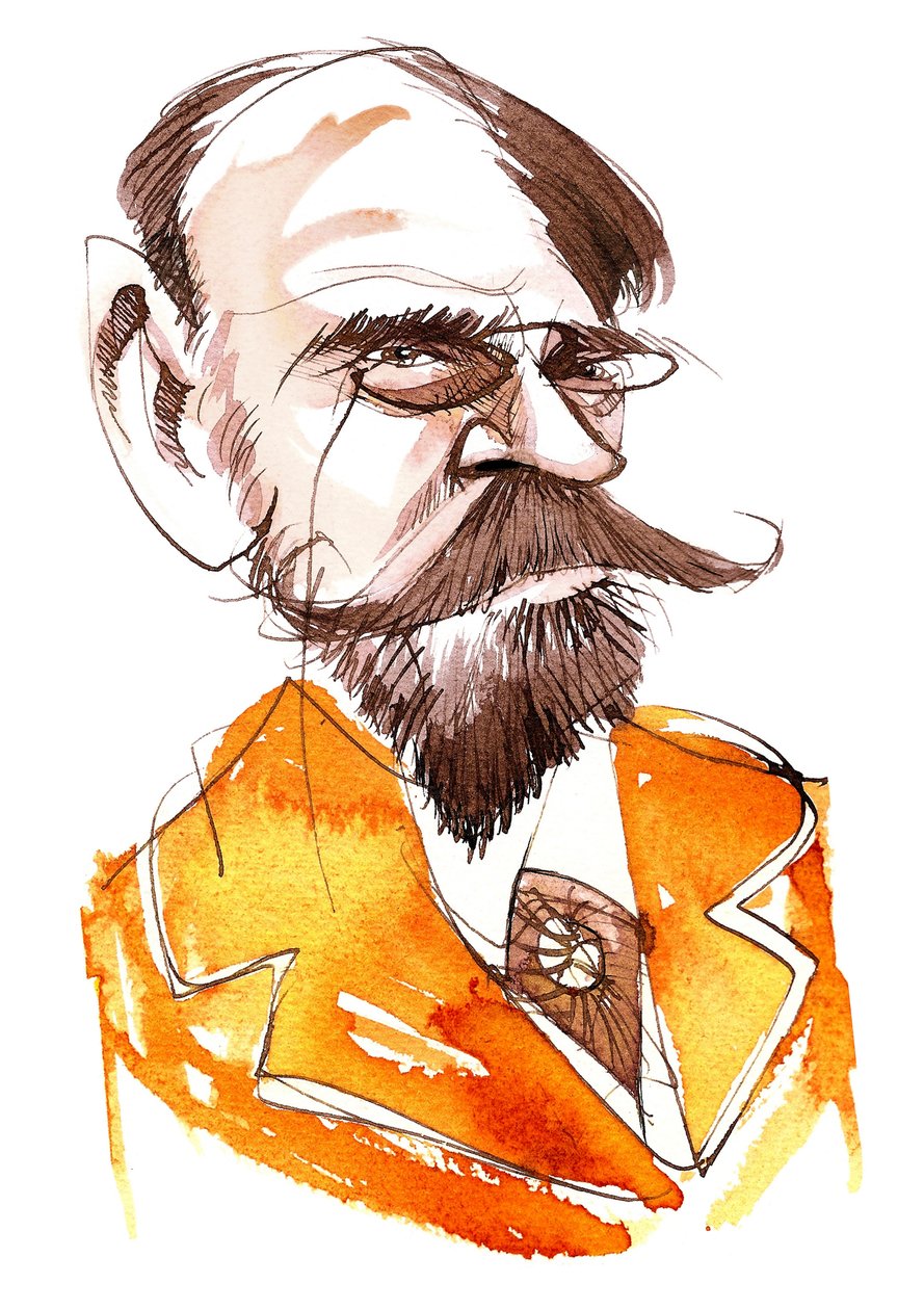 法国小说家Emile Zola（1840-1902）;漫画 作者 尼尔·奥斯本