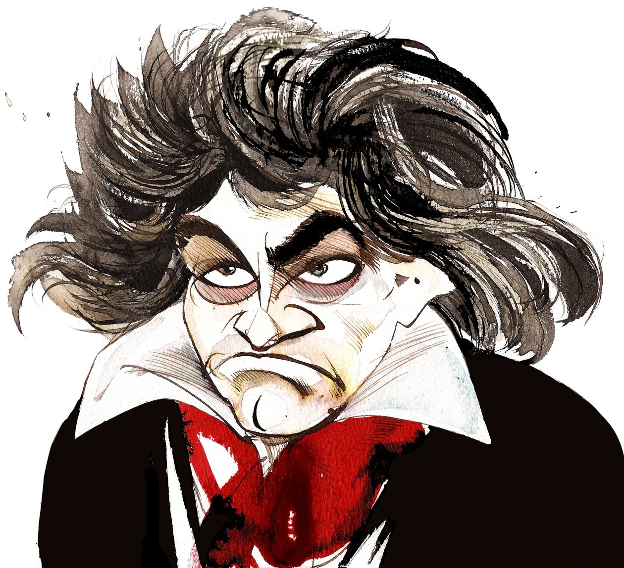 德国作曲家Ludwig van Beethoven（1770-1827）;漫画 作者 尼尔·奥斯本