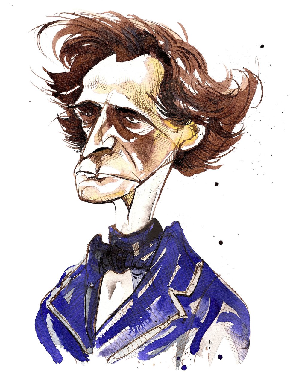Hector Berlioz（法国作曲家，1803-69）色彩漫画 作者 尼尔·奥斯本