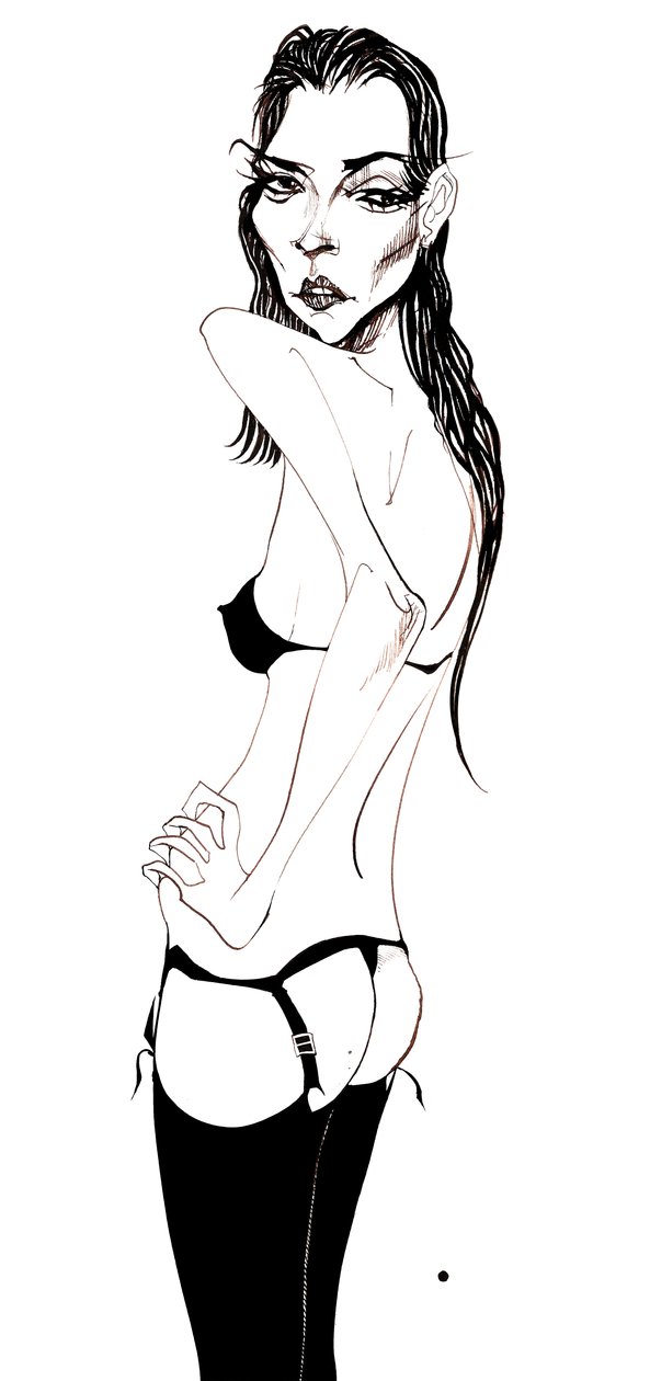 Kate Moss  - 英国时装模特的漫画，1974年出生 作者 尼尔·奥斯本
