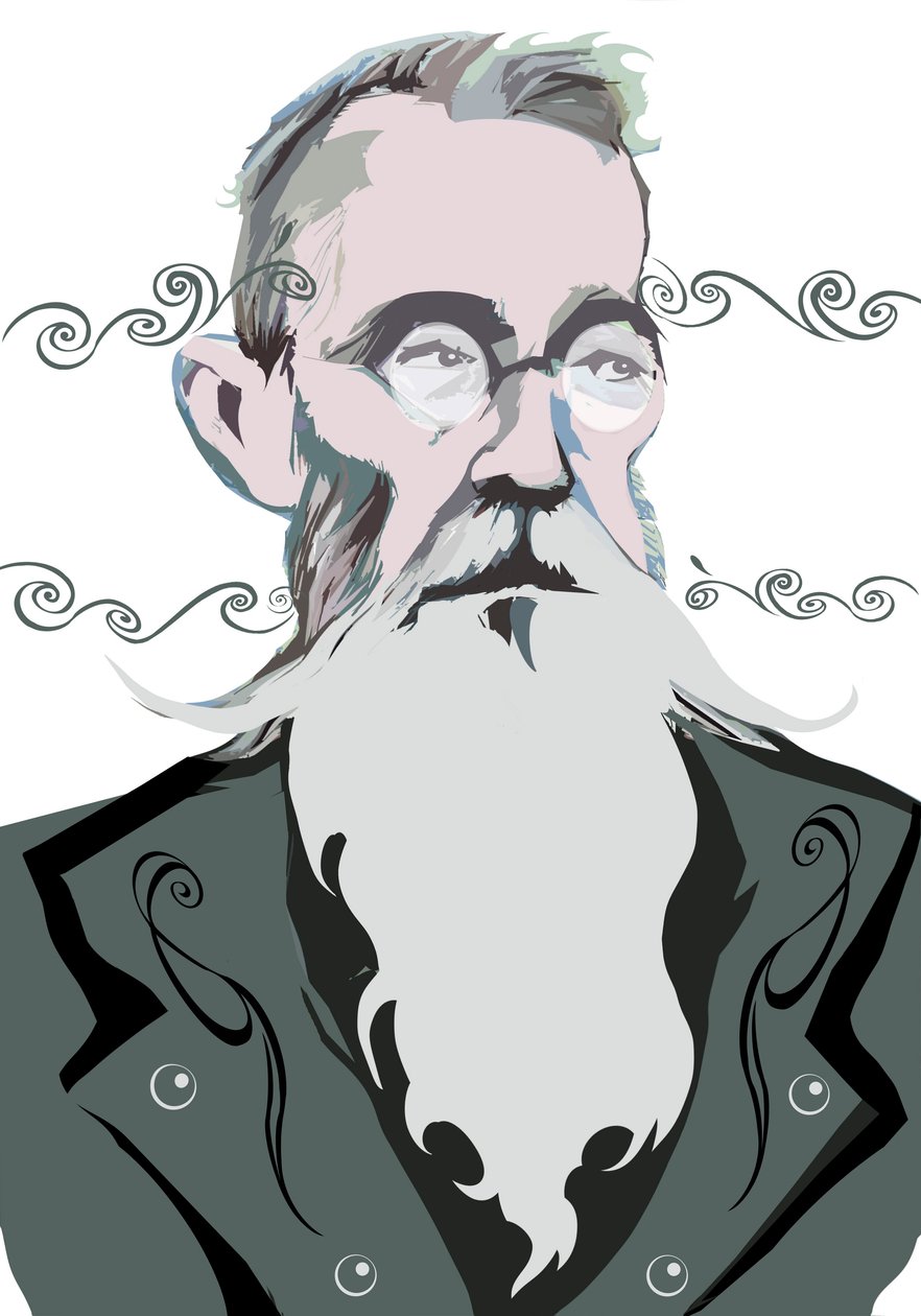 Nikolai Rimsky-Korsakov俄罗斯作曲家（1844-1908），文件图像彩色图形版，2006-2010作者：Neale Osborne 作者 尼尔·奥斯本