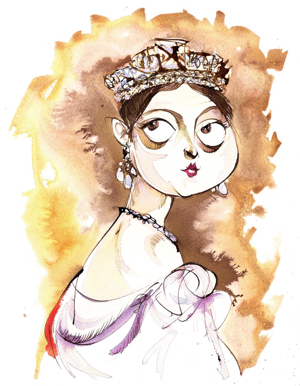 英国维多利亚女王英国君主（1819-1901）;漫画（1838年Thomas Sully的绘画之后） 作者 尼尔·奥斯本