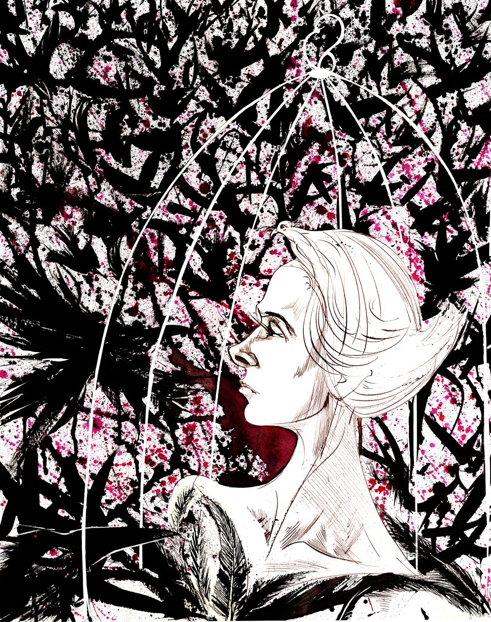 Tippi Hedren  - 美国女演员的漫画，1935年出生 作者 尼尔·奥斯本