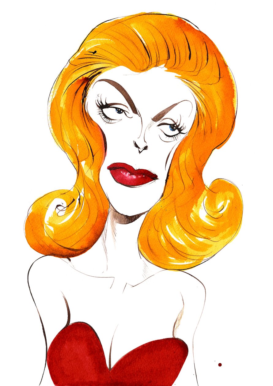 朱莉-伦敦 美国歌手和演员（1926-2000）；彩色漫画，2015年 作者 尼尔·奥斯本