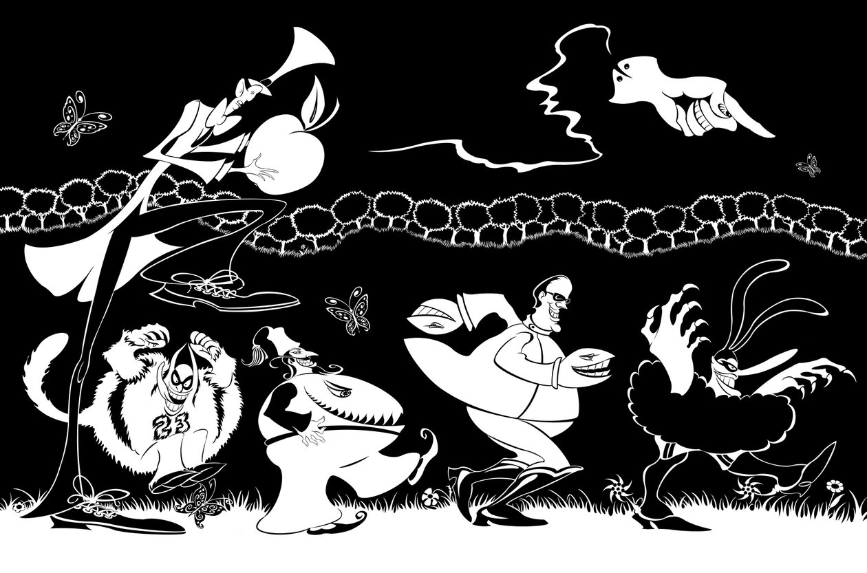 《The Blue Meanies》，2004 年（墨水；2023 年进行数字修订） 作者 尼尔·奥斯本