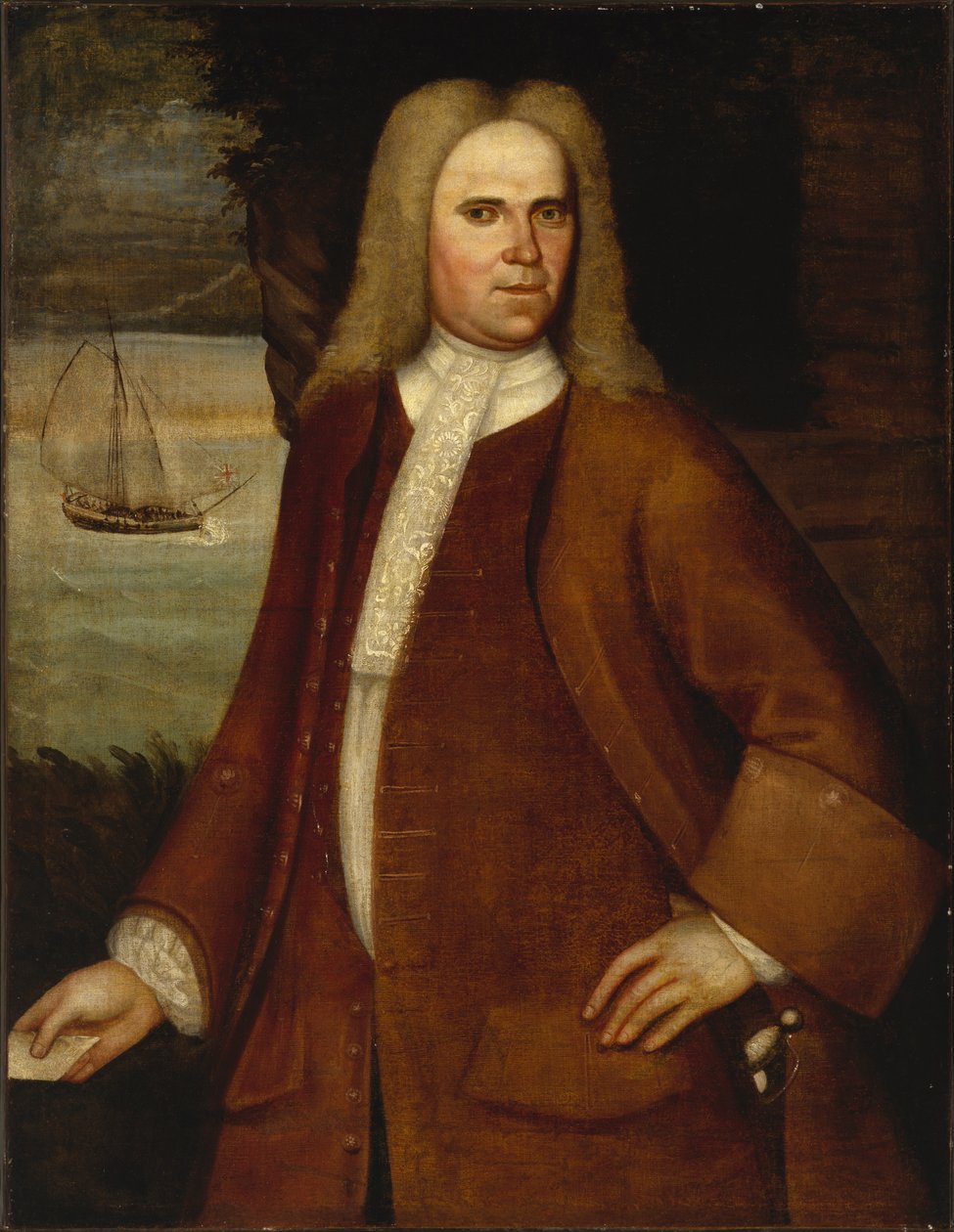 Ebenezer Coffin的肖像，c。 1714年至1730年 作者 尼希米·帕特里奇
