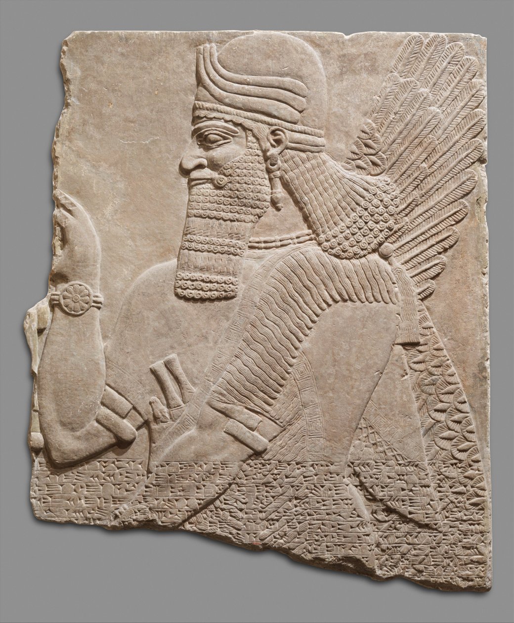 超自然形象的救济小组，c.883-59 BC（石膏雪花石膏） 作者 新亚述人