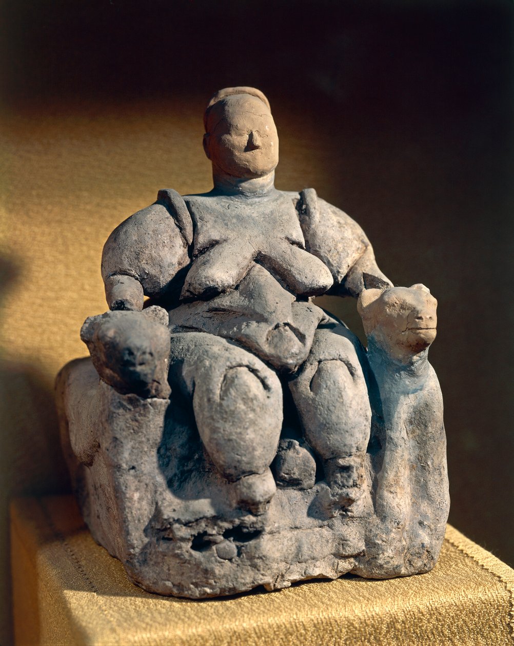 陶土母亲女神雕像，来自 Catalhoyuk 或 Catalhoyuk，公元前 6 世纪 作者 新石器时代新石器时代