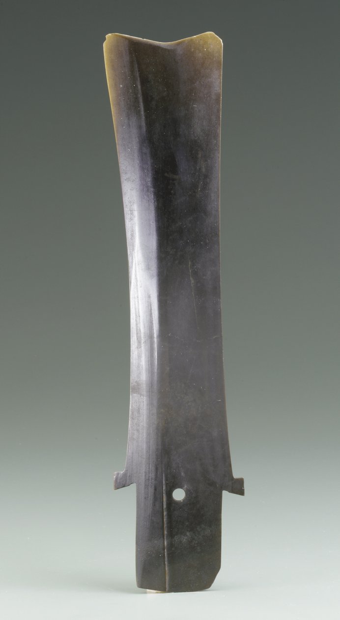 收割刀（胡），齐家文化，公元前2500年至2000年（玉） 作者 新石器时代中文学校
