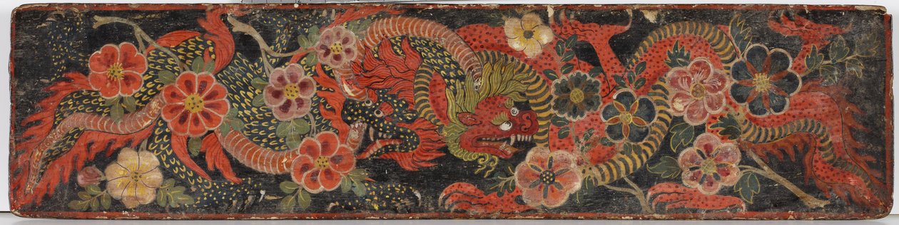 佛教手稿封面，1659年（木材上不透明的wc） 作者 尼泊尔学校
