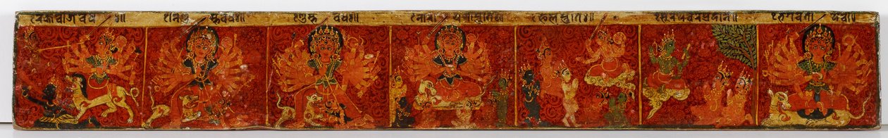 Devimahatmya手稿封面（不透明wc在木头上） 作者 尼泊尔学校