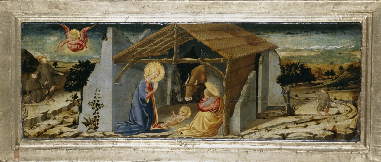 基督的诞生，c.1450（杨木上的蛋彩画） 作者 内里迪比奇