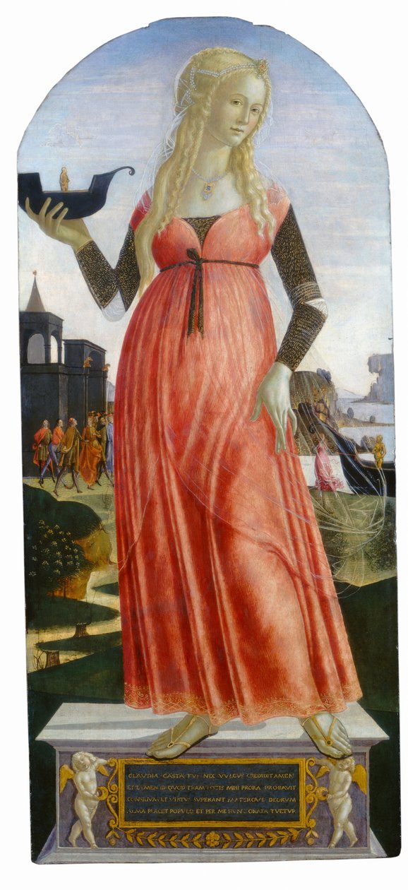 克劳迪娅-昆塔，约 1490-1495 年（杨木板上的蛋彩画） 作者 Neroccio di (1447 1500) 兰迪
