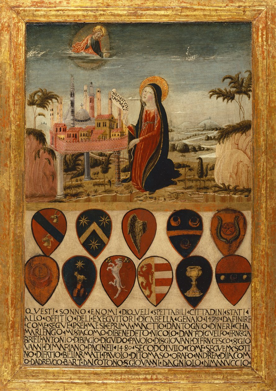 圣母玛利亚将锡耶纳城托付给耶稣 作者 Neroccio di (1447-1500) 兰迪