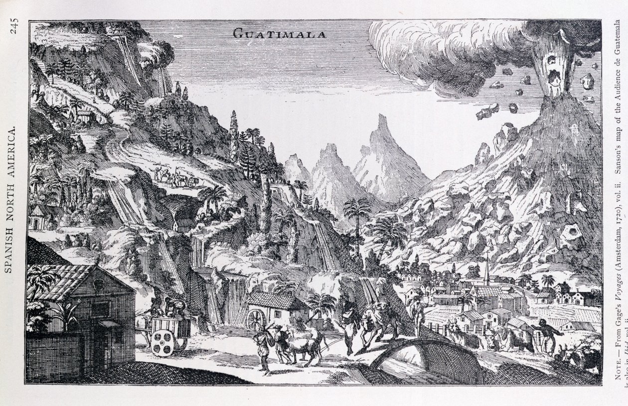位于西班牙北美的“危地马拉”，来自阿姆斯特丹的Gage&39;s Voyages，1720年 作者 荷兰语学校