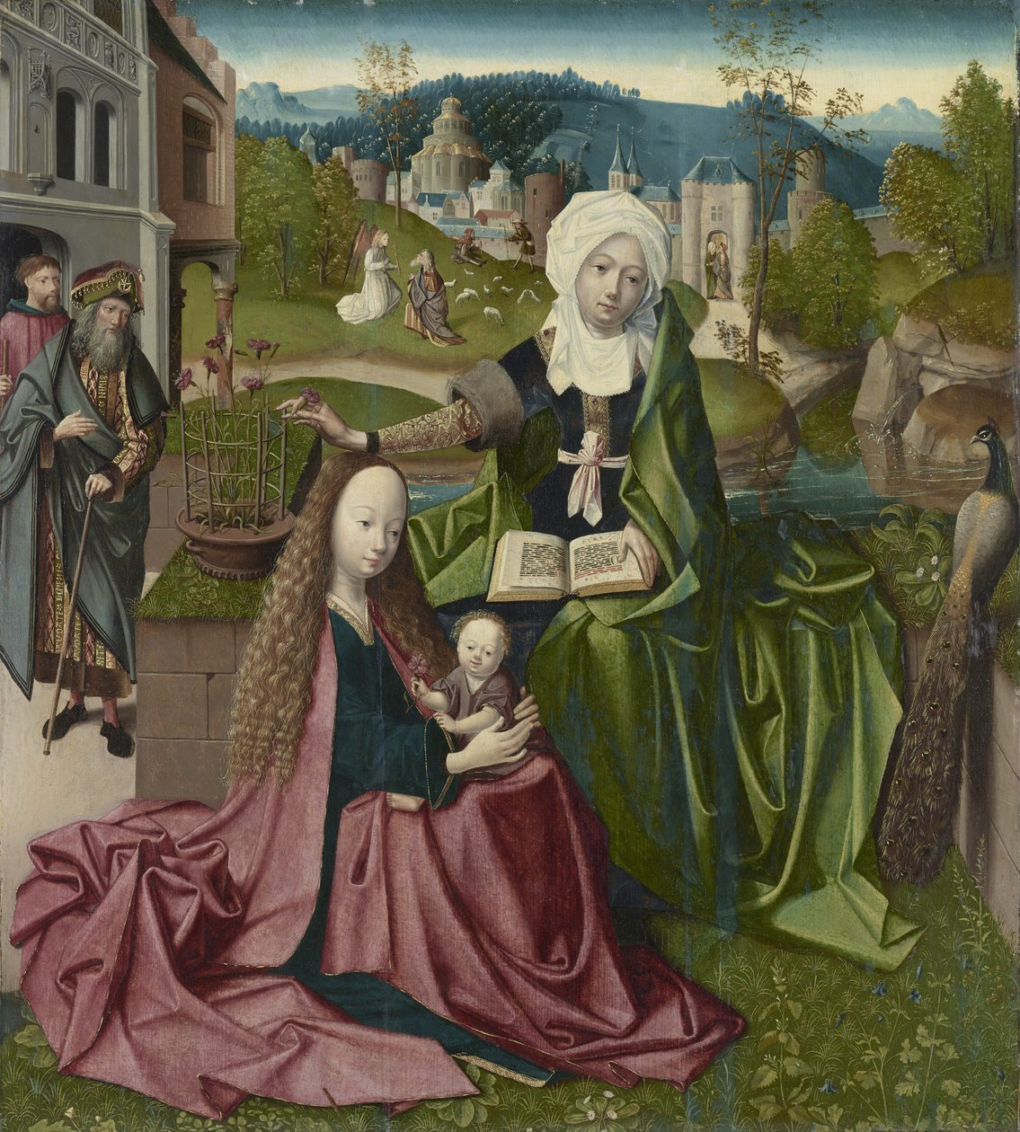 处女与圣安妮的儿童，c.1495 作者 荷兰语学校