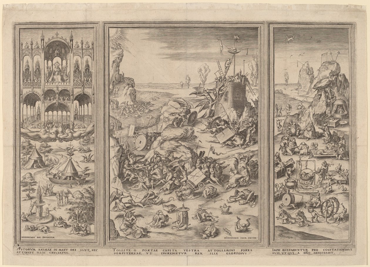 最后的审判》三联画 作者 Hieronymus Bosch、Hieronymus Cock 之后的荷兰 16 世纪