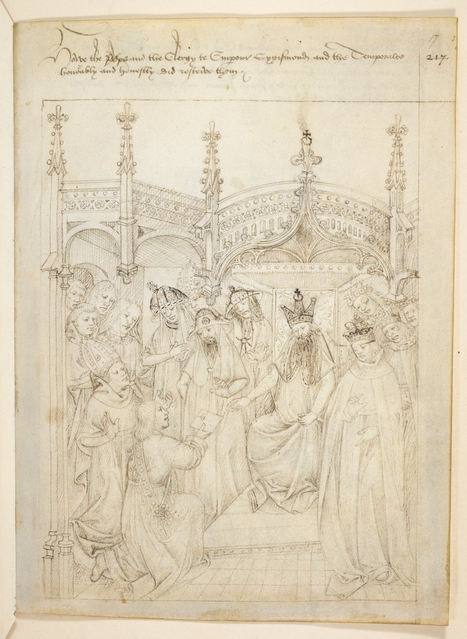 Cotton Julius E. IV, art.6，"Beauchamp Pageants"，约 1483 年（牛皮纸上的墨迹） 作者 荷兰语学校