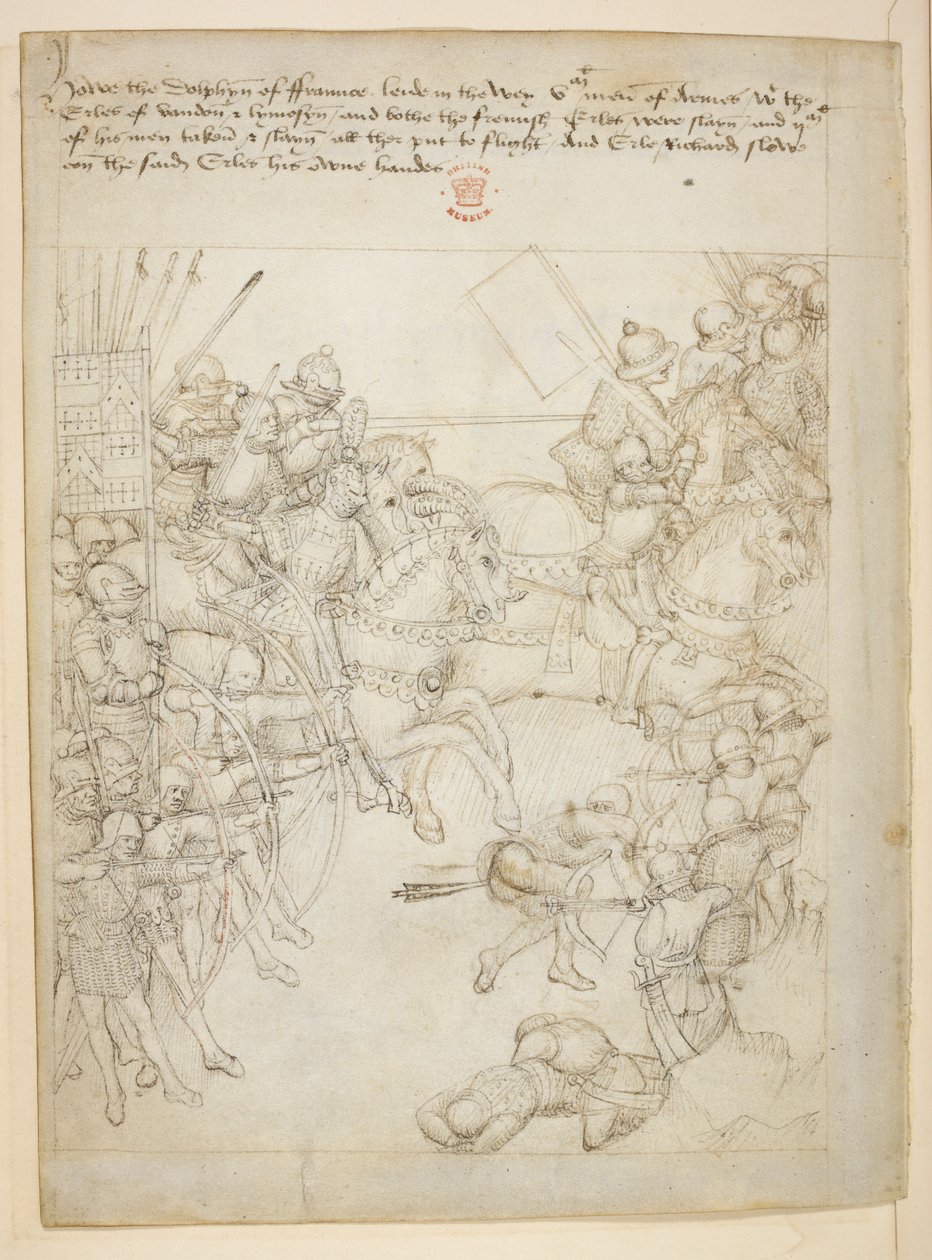 Cotton Julius E. IV, art.6，"Beauchamp Pageants"，约 1483 年（牛皮纸上的墨迹） 作者 荷兰语学校