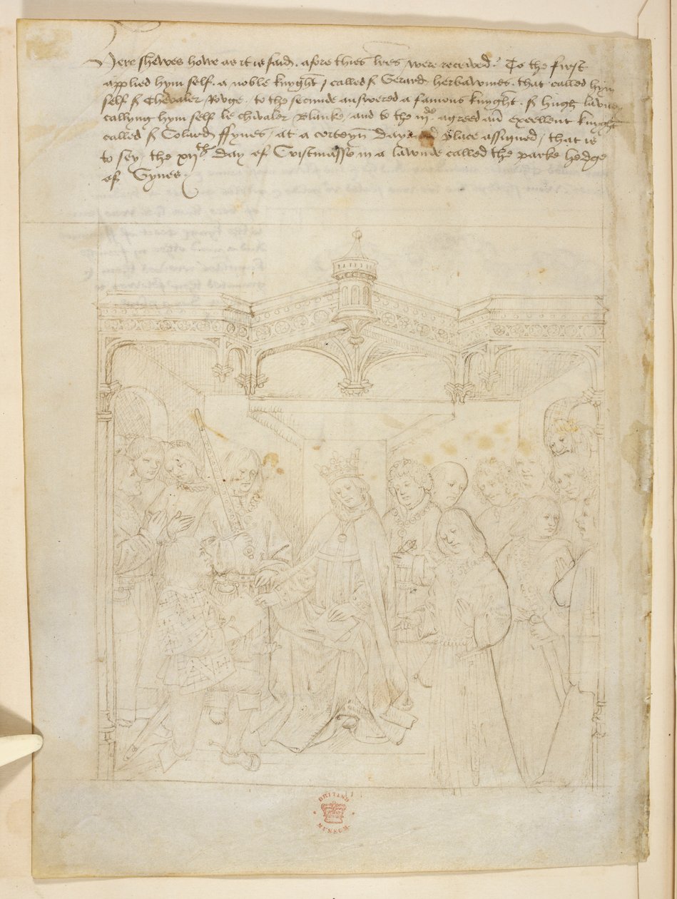 Cotton Julius E. IV, art.6，"Beauchamp Pageants"，约 1483 年（牛皮纸上的墨迹） 作者 荷兰语学校