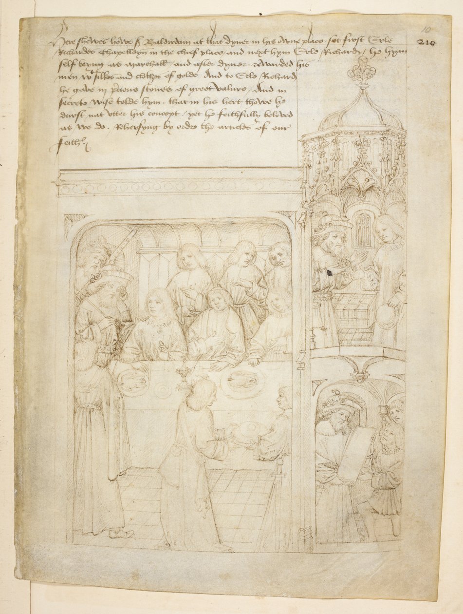 Cotton Julius E. IV, art.6，"Beauchamp Pageants"，约 1483 年（牛皮纸上的墨迹） 作者 荷兰语学校