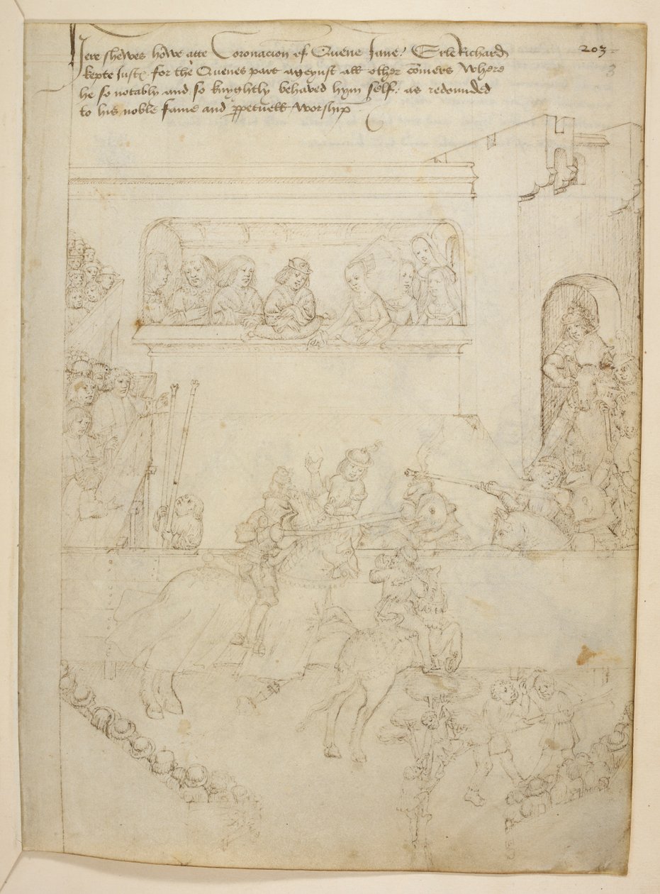 Cotton Julius E. IV, art.6，"Beauchamp Pageants"，约 1483 年（牛皮纸上的墨迹） 作者 荷兰语学校