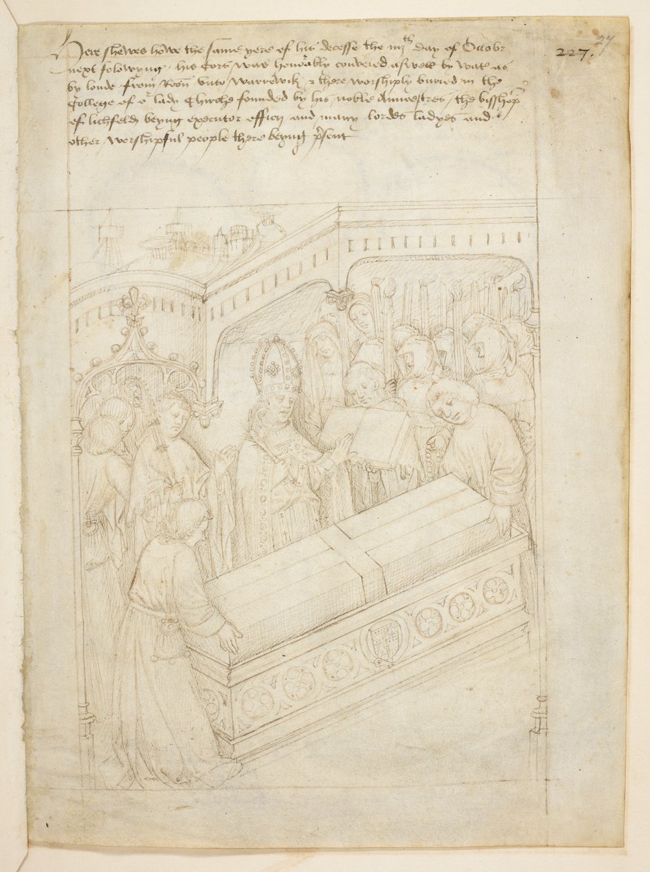 Cotton Julius E. IV, art.6，"Beauchamp Pageants"，约 1483 年（牛皮纸上的墨迹） 作者 荷兰语学校