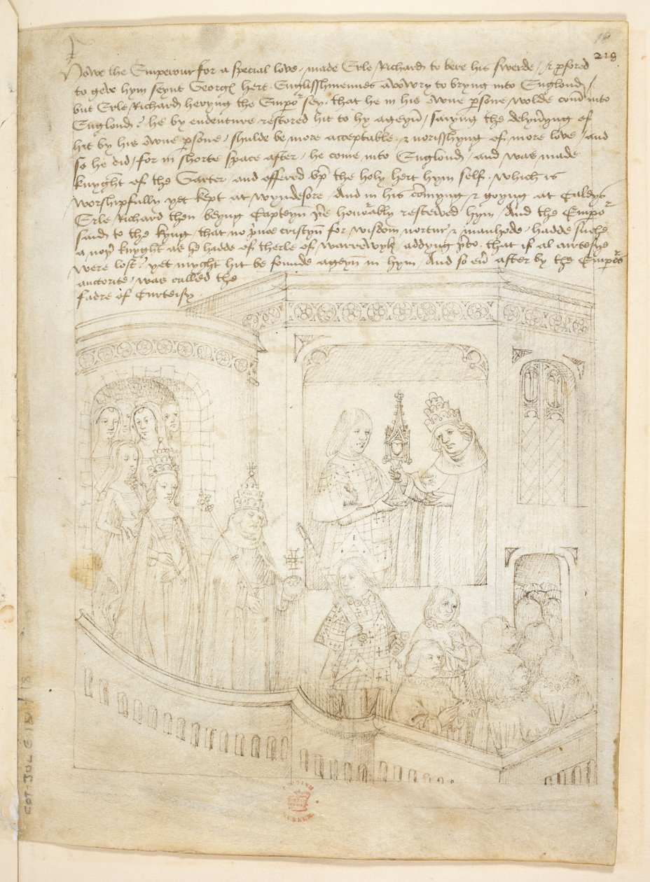 Cotton Julius E. IV, art.6，"Beauchamp Pageants"，约 1483 年（牛皮纸上的墨迹） 作者 荷兰语学校