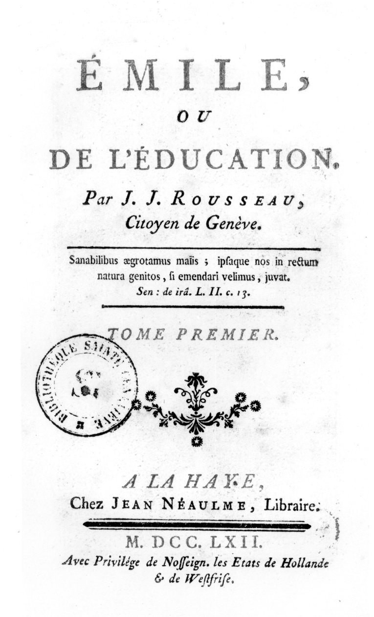 1762年Jean-Jacques Rousseau为Emile设计的主题 作者 荷兰语学校