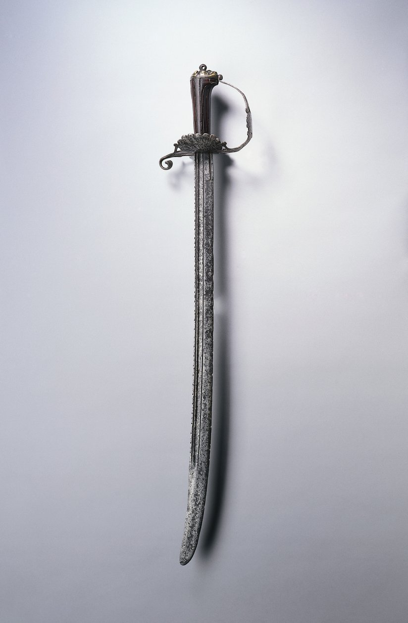 狩猎剑，约1700年（钢，木材和黄铜） 作者 荷兰语学校