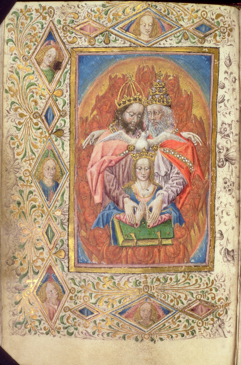 女士137 f.138v三位一体与处女，来自永恒智慧的时间，c.1470-80 作者 荷兰语学校