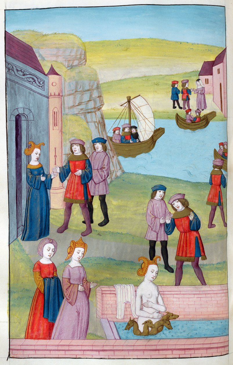 324 f.137诉Scylla女士拒绝Glaucus，Circes爱情药水变形Scylla，来自Metvorphoses 14 by Ovid，1479 作者 荷兰语学校